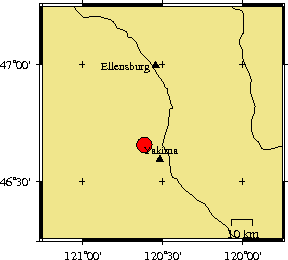 Map showing epicenter