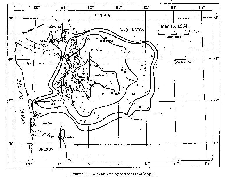  1954 Isoseismal Map