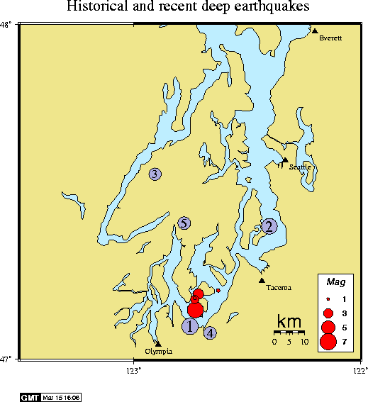 Nisqually aftershock map