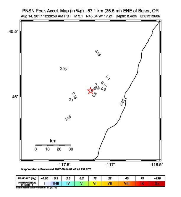 ShakeMap | Pacific Northwest Seismic Network